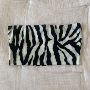 ASOS Green Zebra Tube Top